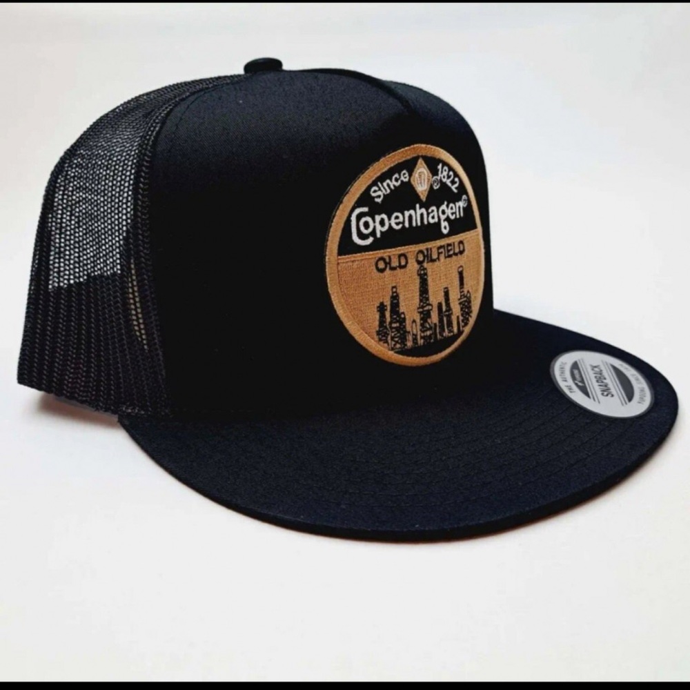 Copenhagen oilfield black on black snapback patch